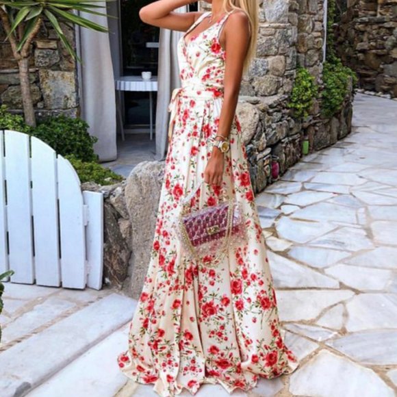 Dresses & Skirts - Rose Floral Maxi Summer Dress  XL (L)